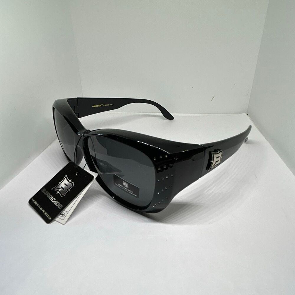 Barricade Polarized Fit Over Glasses UV400 Sunglasses Rhinestone Accent New